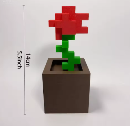 Rose pixelisée | Décoration pixel art