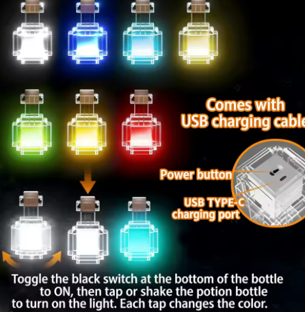 Mini-potion lumineuse | Lampe décorative gaming