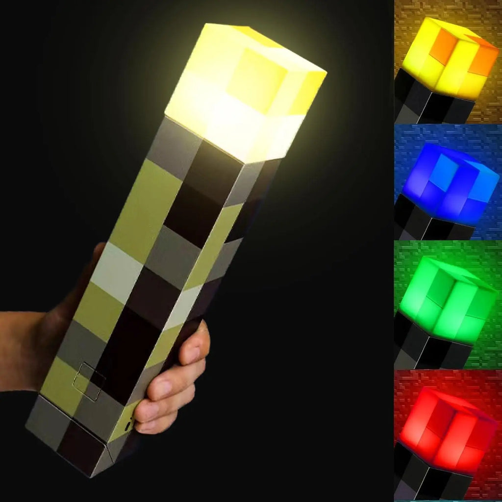 Torche Minecraft Pixelisée – Classique ou Multicolore | BLOC & PIXEL